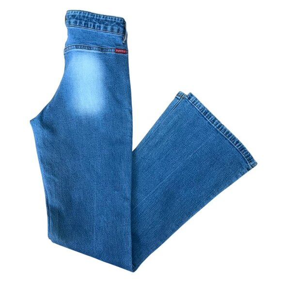 Guess Womens Blue Medium Wash Flare Jeans Size 27 Stretch Denim - Picture 3 of 10